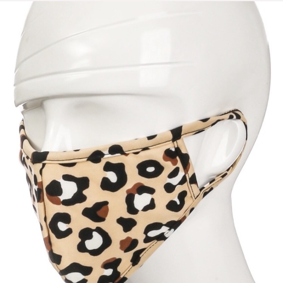 Teal Leopard Print Face Mask - Picture 3 of 4